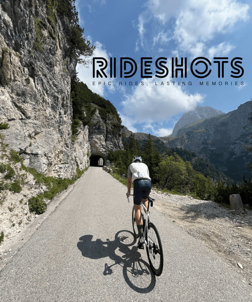 Rider climbing alpine pass