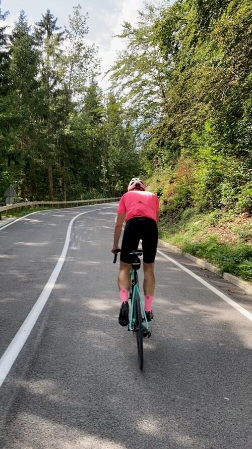 Group ride through scenic valley